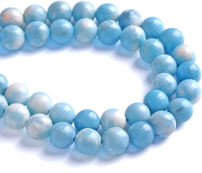6MM 60PCS Natural Blue Larimar Gemstone Crystal Beads for Jewelry Making DIY Bracelet