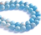 8MM 45PCS Natural Blue Larimar Gemstone Crystal Beads for Jewelry Making DIY Bracelet