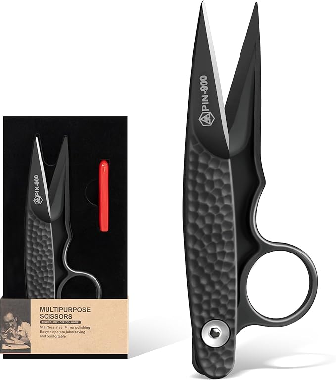 Premium Fabric Scissors for Cutting Clothes, Small Multi-Purpose Stainless Sewing Leather Dressmaking, Professional Crafting Shears Microcrystalline Steel Shears Office Cutting Tools (Black)