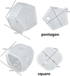 4 Pack Resin Mold Set - 4 Inch Dice, Triangle, Pentagon, 3D Candle & Chocolate Mold for Resin Candle & Soap Making