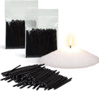 Pearled Candle Cotton Wicks 200-Pack for Sand Candles Making - 2Inch Metal-Free and Lead-Free Refill Sand Wax Wick for Candle Making DIY (Black)