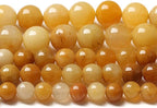 10MM 36PCS Natural Stone Yellow Jade Loose Beads for Jewelry Making DIY Bracelet 1 Strand