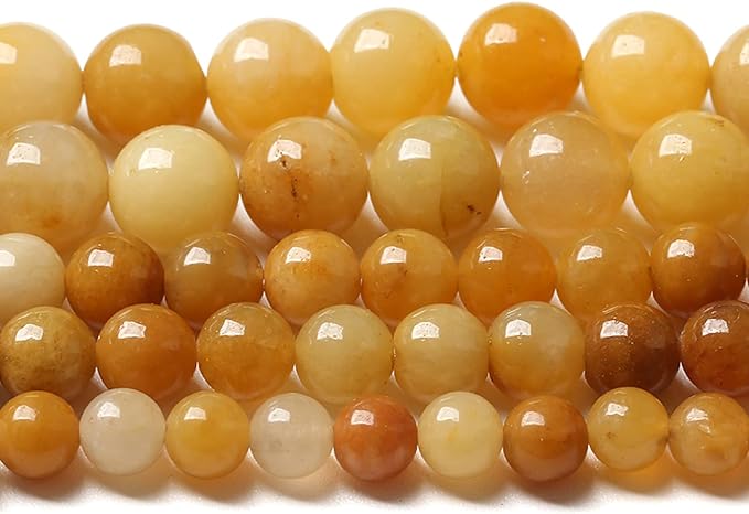 6MM 60PCS Natural Stone Yellow Jade Loose Beads for Jewelry Making DIY Bracelet 1 Strand