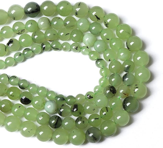 12MM 32PCS Natural Stone Prehnite Jade Loose Beads for Jewelry Making DIY Bracelet Necklace