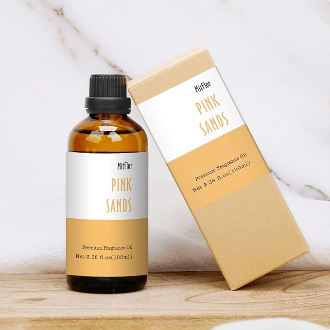 Pink Sands Fragrance Oil, MitFlor Single Scented Oils, Large Size Premium Grade Fragrance Oil for Diffuser, Soap & Candle Making Scent, Essential Oils for Home, 3.38 OZ/100ML