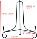 (2 pack)Iron Display Stand, Black Iron Easel Plate Display Photo Holder Stand, Displays Picture Frames, Cookbooks, Decorative Plates, Tablets and Art 8 Inch