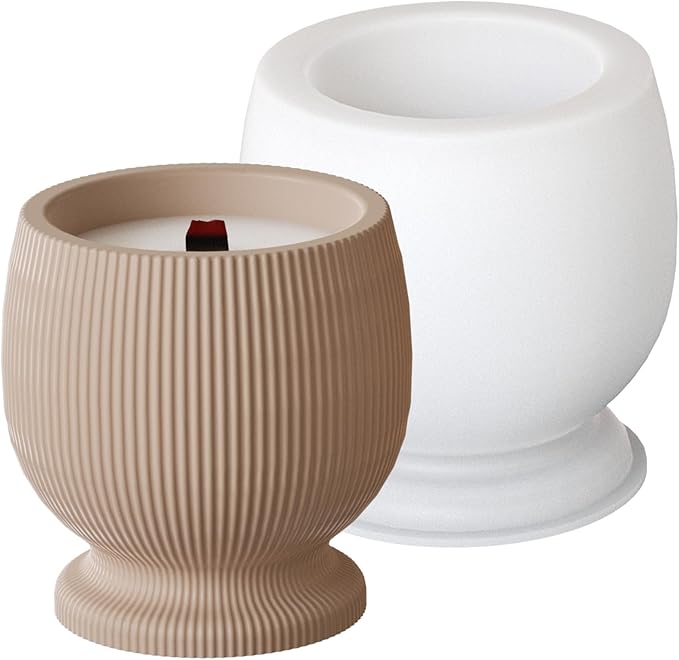 Bottle Resin Mold Candle Holder - Resin Casting Silicone Molds for Home Decor & Candle Making Wave Spiral Mold