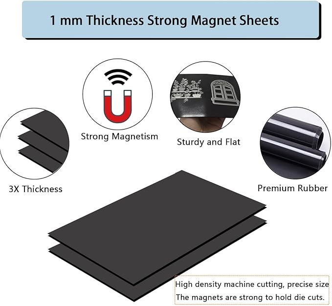 10 PCS 8 x 12 Inch Large Die Cut Storage Envelopes with 1 mm Magnetic Sheets for Dies Storage, Die Storage Envelopes and Magnet Sheets, Stamp and Die Storage Pockets