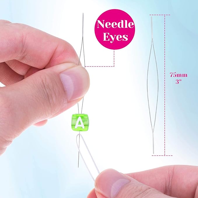 Stretchy String for Bracelets, Cridoz 0.5mm Clear Elastic String Stretch Cord Bracelet String with 2 Pcs Beading Needles for Seed Beads, Pony Beads, Bracelets and Jewelry Making