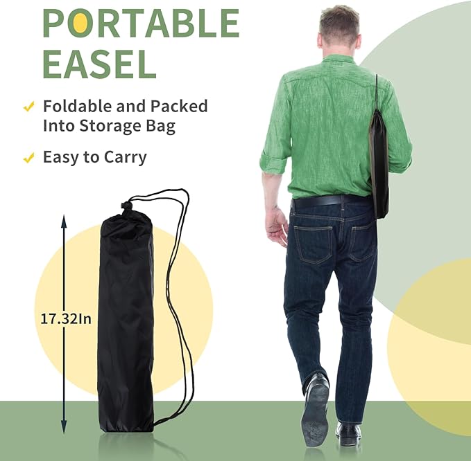 1 PCS White Easel Stand for Wedding Sign Stand, 65 Inch Adjustable Metal Easels for Display, Portable Folding Easel for Wedding, Display Show, Arts, Poster with Portable Bags