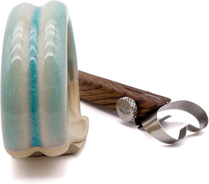 The Original DiamondCore Tools Handheld Extruder, Pottery Handle Making Tool, Clay Sculpting Tools, Slab Extruder Pottery Tool (R209 Double Round XL)