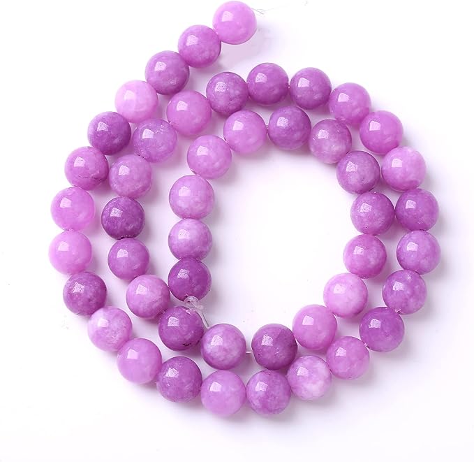 8MM 46PCS Purple Lepidolite Mica Stone Loose Beads for Jewelry Making DIY Bracelet Necklace