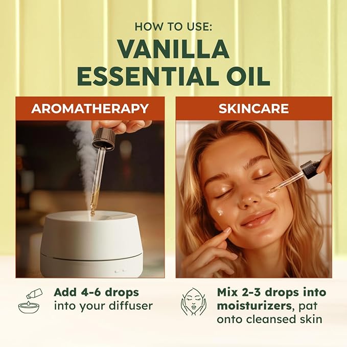 KUKKA Vanilla Essential Oils - 4 Fl Oz - for Hair, Skin, Diffuser, Aromatherapy & DIY Soap Making Scent