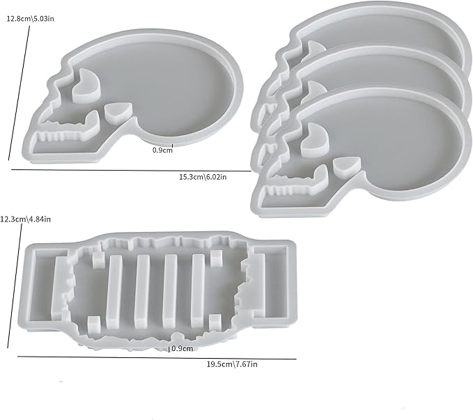 Skull Coaster Molds Spiral Wave Pillar Rotate Candle & Resin Mold - Resin Casting Silicone Molds for Home Decor & Candle Making Wave Spiral Mold