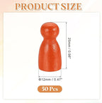 uxcell 50Pcs Wood Peg Dolls Unfinished, 1" x 1/2" Natural Wooden Blank Family Figures Peg Dolls Body for Painting, Decoration, Craft Art Projects, Orange