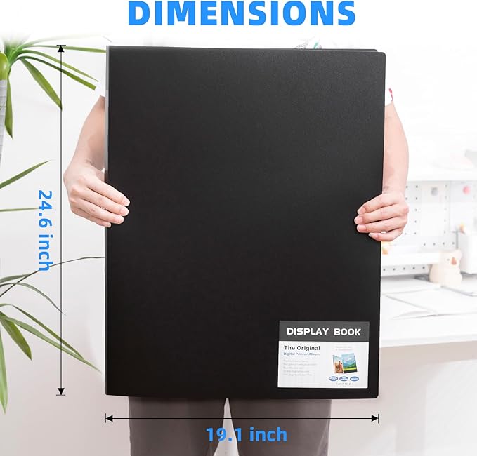 Large 18"x24" Art Portfolio Heavy Duty Binder with Plastic Sleeves, Portfolio Folder with 30 Clear Sheet Protectors, Display 60 Pages, Poster Binder，Diamond Painting and Puzzle Storage Book