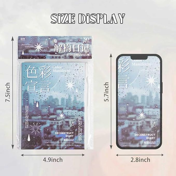 Y2K Aesthetic Cute Sticker Book - 30 Sheets Vintage Cut-Out Stickers | Junk Journal Supplies, Journaling & Scrapbook Stickers for DIY Crafts