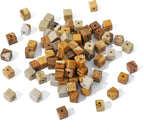 Natural Brown Picture Jasper Square Stone Beads 4x4mm 85pcs Cube Loose Semi Gemstone Beads for Jewelry Making Design