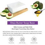 5.2 lb Shea Butter Soap Base for Making, with Shea Butter/Goat Milk/Honey/Oatmeal/Cocoa Butter/Clear, Moisture, Natural Glycerin Melt and Pour White Soap Base
