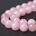 32pcs 12MM Natural Rose Quartz Stone Energy Healing Beads Round Loose Beads for Jewelry Making Bracelet Necklaces 1 Strands 15"
