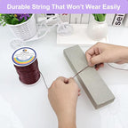 1mm Faux Leather Waxed Cotton Cord, 175 Yards – Durable Necklace String, Soft and Textured Cord for Necklaces, Bracelets, and Jewelry Making