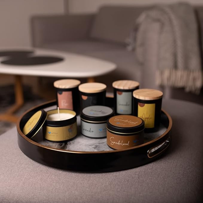 SoftOwl Premium Soy Candle Making Kit - Black Edition - Full Set - Soy Wax, Big 7oz Jars & Tins, 7 Pleasant Scents, 10 Color Dyes & More - Perfect as Home Decorations