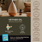Gya Labs Vetiver Essential Oil - 0.34 Fl Oz - for Hair, Skin, Diffuser, Aromatherapy & DIY Candle Making Scent