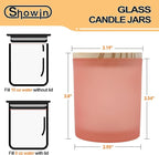 10 OZ Thick Candle Jars for Making Candles 15 Pcs, Empty Jars with Wood Lids for Candle Making, Sample Container, Frosted Pink