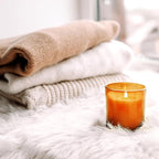 SHOWIN Thick Candle Jars for Making Candles 12 Pcs, 7 OZ Empty Jars with Wood Lids for Candle Making, Sample Container, Clear Orange