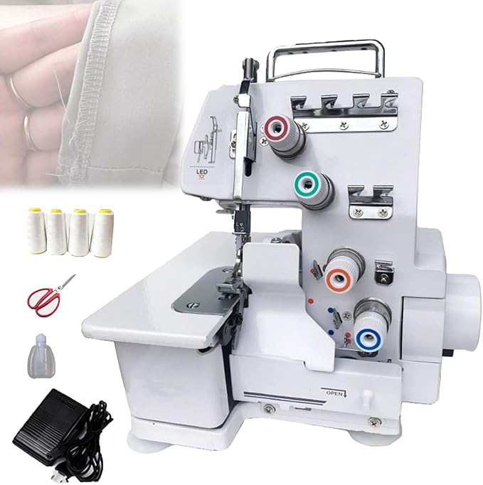 Serger Sewing Machine, Desktop Overlock Sewing Machine, with Accessories Kit, 3-4 Serger Thread Capability, for Adults Hemming Sewing