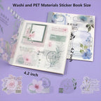 40 Sheets Sticker Book for Adults Journaling, Washi and PET Materials, Ephemera Aesthetic Stickers for Junk Journals, Bujo, Planners