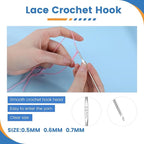 BUTUZE Tatting Shuttle Kit, 15 PCS Plastic Shuttle Set with Crochet Hooks and Beading Needles, Big Eye needles for DIY Craft Tool