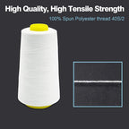 Beige Serger Thread, All-Purpose Thread for Sewing, Polyester, 4 Cones of 3000 Yards Each Spool for Sewing Machine