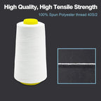 Yellow Serger Thread, All-Purpose Thread for Sewing, Polyester, 4 Cones of 3000 Yards Each Spool for Sewing Machine