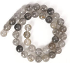 45pcs 8mm Natural Stone Beads Greystone Crystal Beads Energy Crystal Power Gemstone for Jewelry Making, DIY Bracelet Necklace