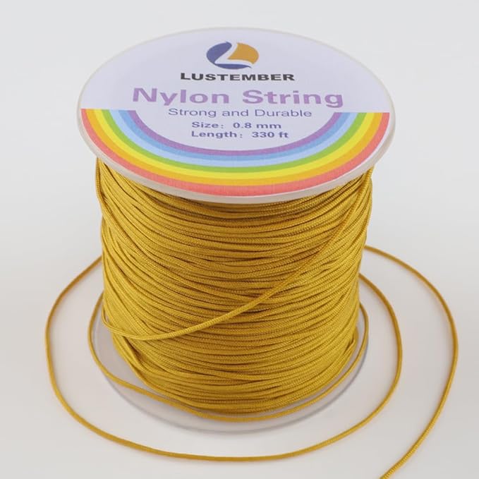 0.8mm Nylon String, Strong Bracelet String, Durable Nylon Cord for Jewelry Making, Bracelets, Beading, Necklaces, Rattail Braiding, Kumihimo, Wind Chimes, Blinds and Handicrafts
