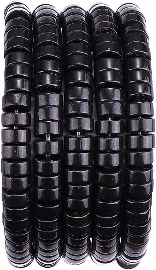 Natural Black Onyx Spacer Beads Caps Loose Semi Gemstone for Beading Jewelry Making 6mmx3mm 38cm