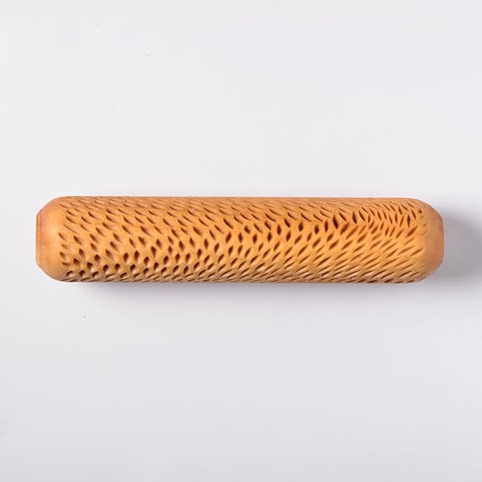 MKM Pottery Tools Wood Big Hand Rollers for Clay (BHR-84 River of Rice)