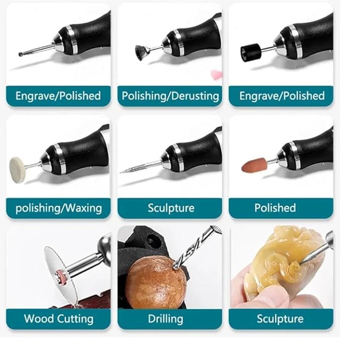 Customized USB Rechargeable Engraving Pen with 37 Bits,Cordless Portable Tool for Metal Wood Glass and Plastic Electric Engraving Pen Kit Engraving Tool for Beginner (Silvery)