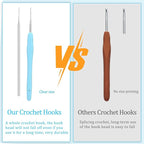 0.5 mm Crochet Hook, Ergonomic Handle for Arthritic Hands, Extra Long  Knitting Needles for Beginners and Crocheting Yarn (0.5 mm)