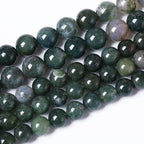 90PCS 4mm Natural Green Moss Agate Beads Gemstone Round Loose Spacer Beads for Jewelry Making DIY Bracelet Necklace Earrings 15" Inch(Moss Agate Beads, 4mm)
