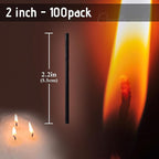Pearled Candle Extra Wicks 100 Pack for Pearled Candle Making - 2 Inch Black Cotton Candle Wicks for Candle Making DIY