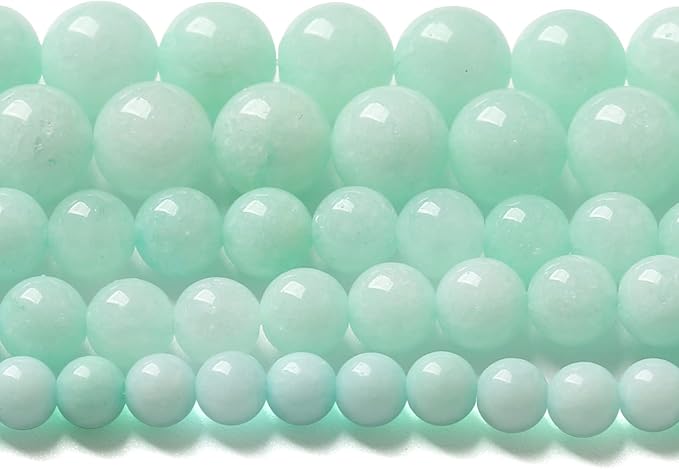 12MM 32PCS Natural Stone Amazonite Chalcedony Loose Beads for Jewelry Making DIY Bracelet Necklace 1 Strand