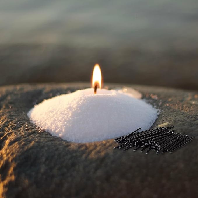 Pearled Candle Extra Wicks 200 Pack for Pearled Candle Making - 2 Inch Black Cotton Candle Wicks for Candle Making DIY