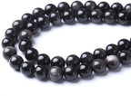 60pcs 6mm AAA Natural Obsidian Stone Beads Gemstone Round Loose Beads for Jewelry Making DIY Bracelet (Sliver Color Obsidian Stone, 6mm)