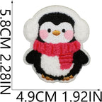 Christmas Penguins Iron on Patches 12Pcs Chenille Embroidery Sew on Stickers Applique for DIY Crafts T Shirt Clothing Jackets Backpacks Jeans Party Decorations Accessories