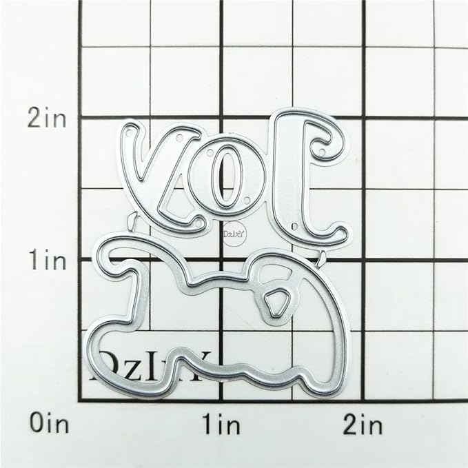 DzIxY Shadow Christmas English Words Joy Metal Cutting Dies for Card Making Kit Embossing Paper Die Cuts Set Scrapbook Stencils Supplies Machine Templates