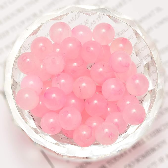 NCB 200pcs 6mm Rose Quartz Loose Beads for Jewelry Making, Natural Semi Precious Beads Round Smooth Gemstones Spacer Beads Charms for Necklaces Bracelets (Rose Quartz, 6mm 200Beads)