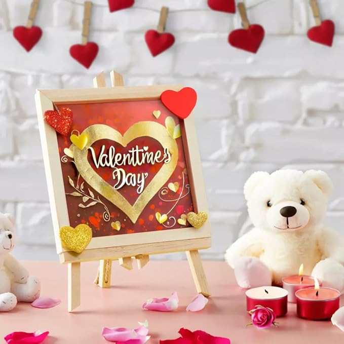 Wooden Canvas Panels with Easel Set – Complete Art Supplies for Artists, Includes 16x9 Easel, 12x12 Wooden Canvas Panels for DIY Crafts-Spring Family Fun