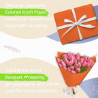 SMART&CASUAL 15" x 450" (37.5') Kraft Paper Roll for Art Craft Supplies Gift Wrapping Moving Packing Kids Painting Drawing Paint Easel Poster Chart Paper (OrangeRed, 15" W x 450" L (37.5'))